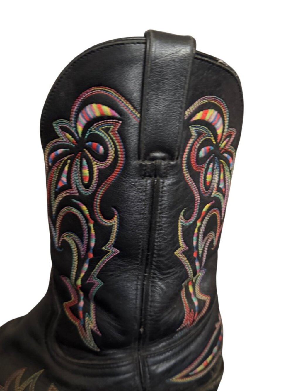 Durango Black Leather Embroidered Western Cowboy Boots Size 7.5 Men’s 9 Women’s - Picture 3 of 10